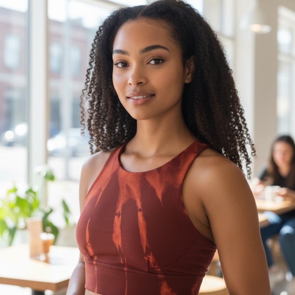 Lululemon Vibrant tye dye Red Racerback Women's Sports Bra -‎ small